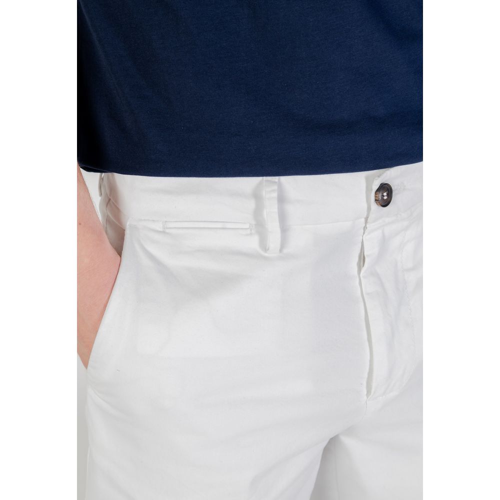 Borghese White Cotton Bermuda Shorts