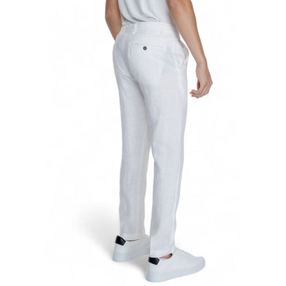 Borghese White Linen Casual Pants