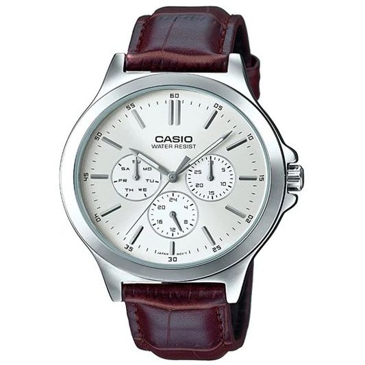 CASIO COLLECTION Mod. MULTIFUNCTION SILVER, Leather