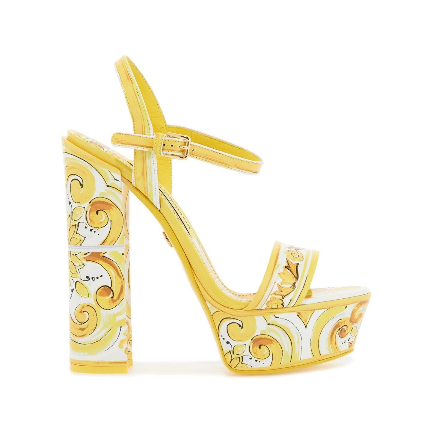 Dolce & Gabbana "shiny leather platform sandals with mai Sandals Dolce & Gabbana