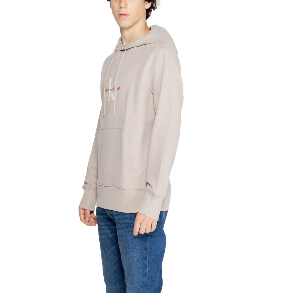 Calvin Klein Jeans Beige Recycled Cotton Hoodie Calvin Klein Jeans