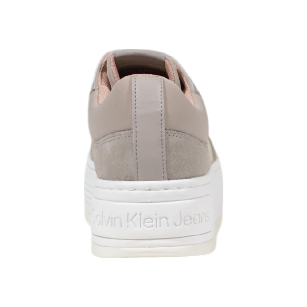 Calvin Klein Jeans Beige Recycled Cotton Platform Sneakers Calvin Klein Jeans