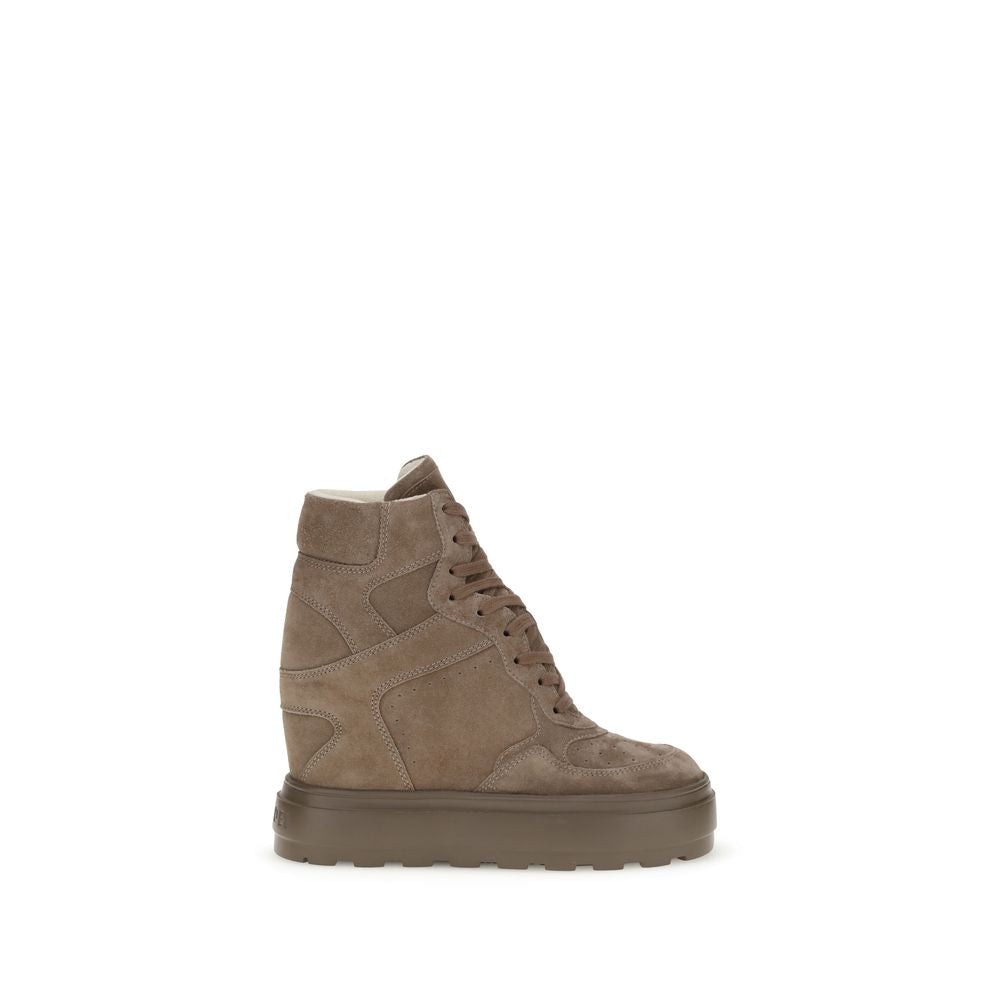 Casadei Beige Calf Leather Bos Taurus Sneakers Casadei
