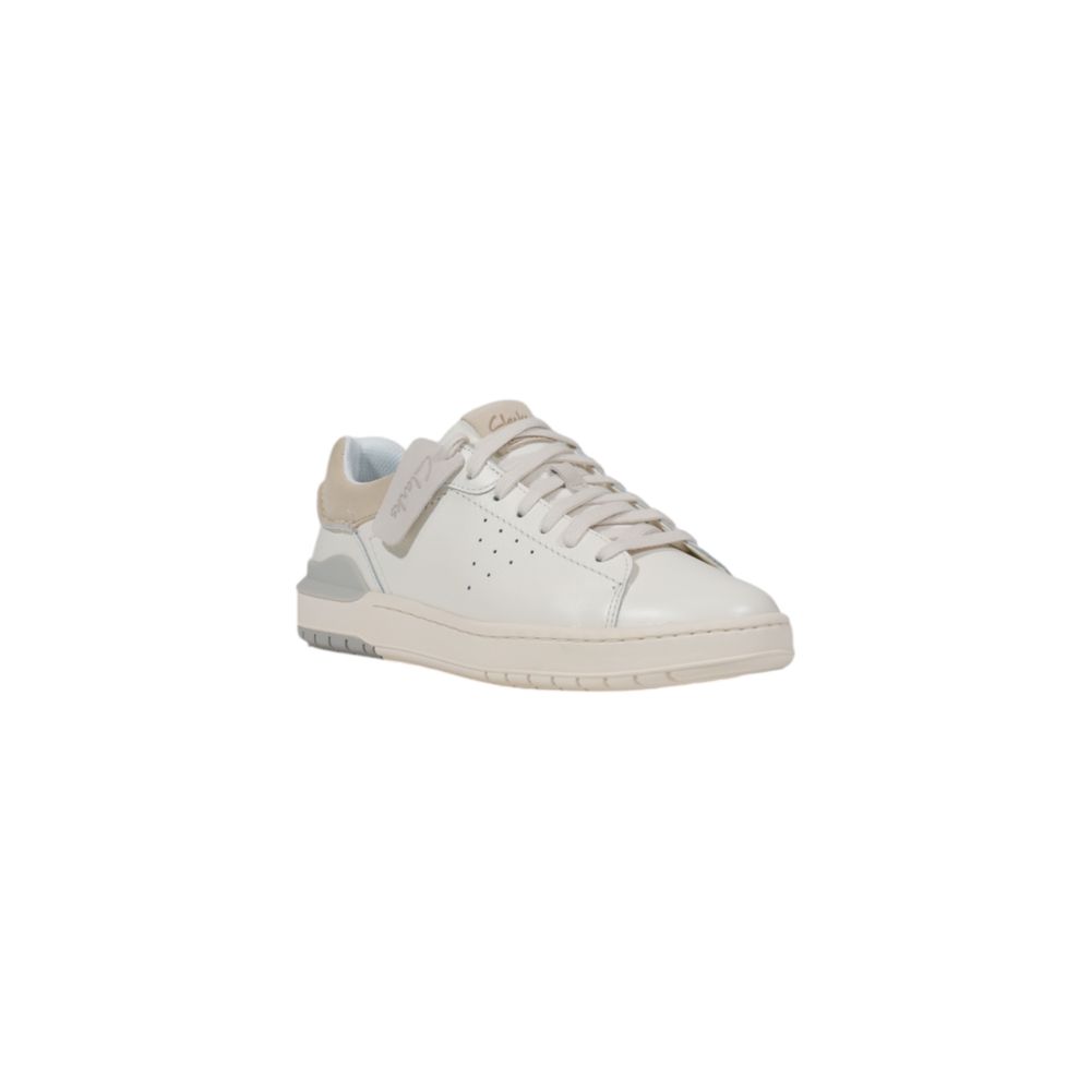 Clarks White Leather Low Top Sneakers Clarks