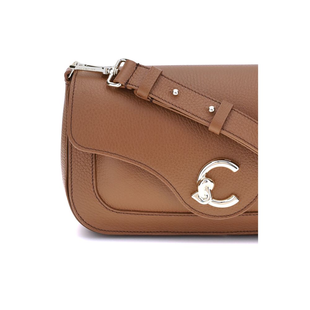 Coccinelle Brown Calf Leather Bos Taurus Shoulder Bag Coccinelle