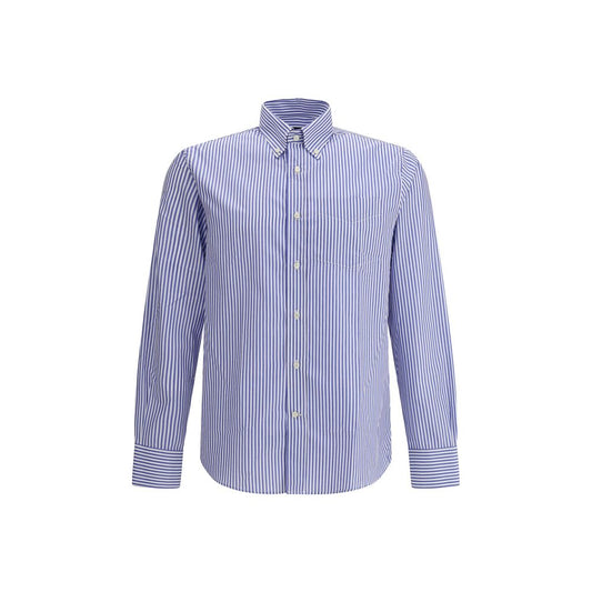 Deperlu Blue Cotton Pattern Shirt Deperlu