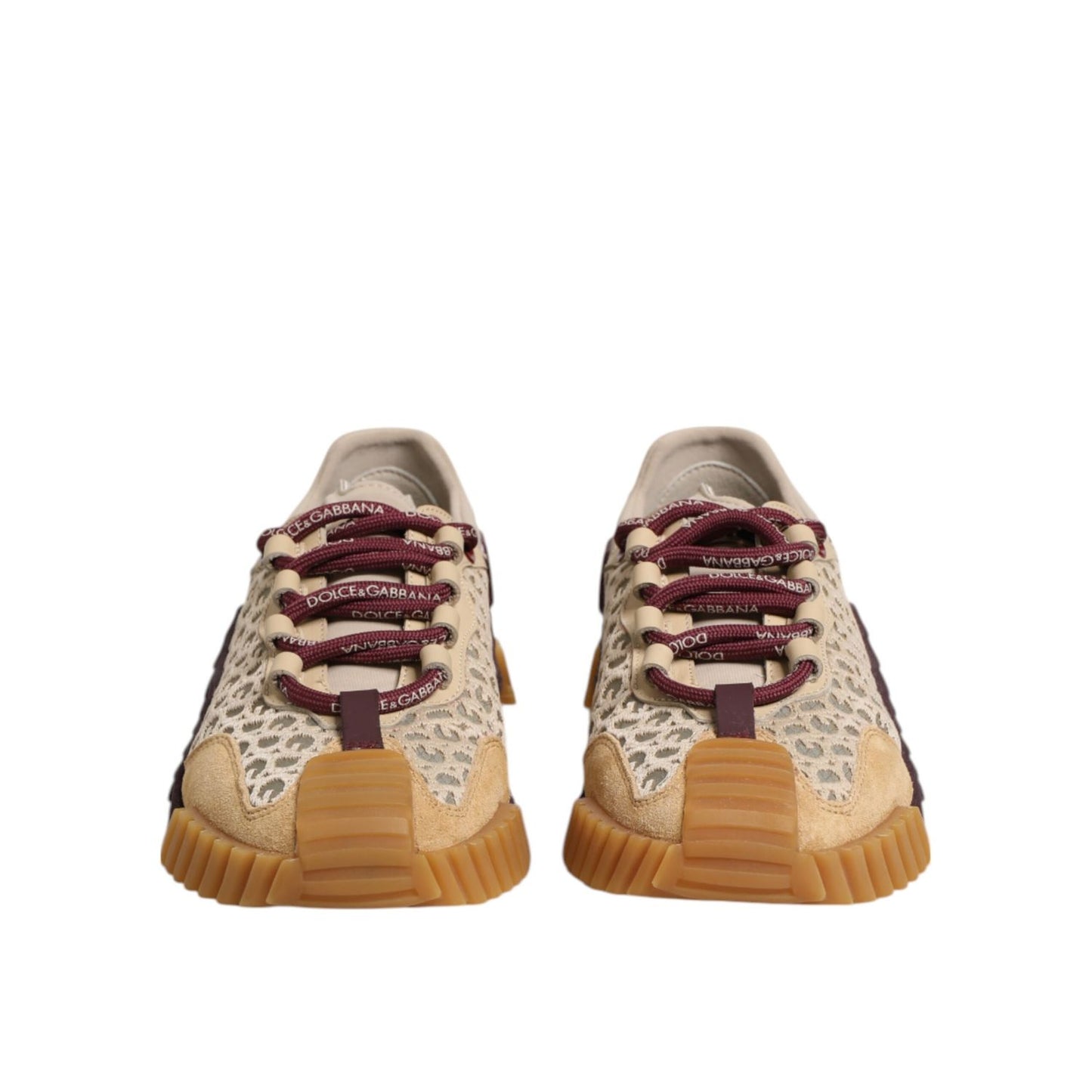 Dolce & Gabbana Beige Neoprene DG Logo NS1 Lace Sneakers Shoes