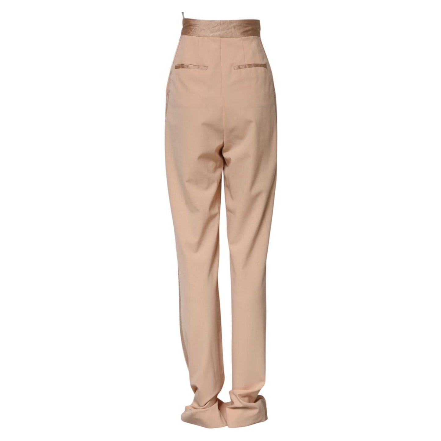 Dolce & Gabbana Beige Polyester Mid Waist Tapered Pants