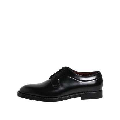 Dolce & Gabbana Black Calf Leather Lace Up Dress Shoes