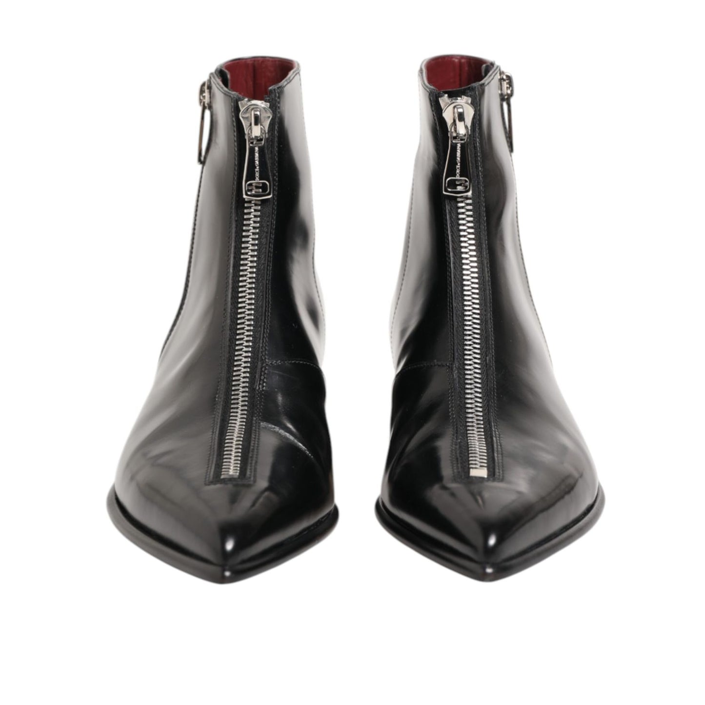 Dolce & Gabbana Black Calfskin Leather Men SHORT Boots Shoes