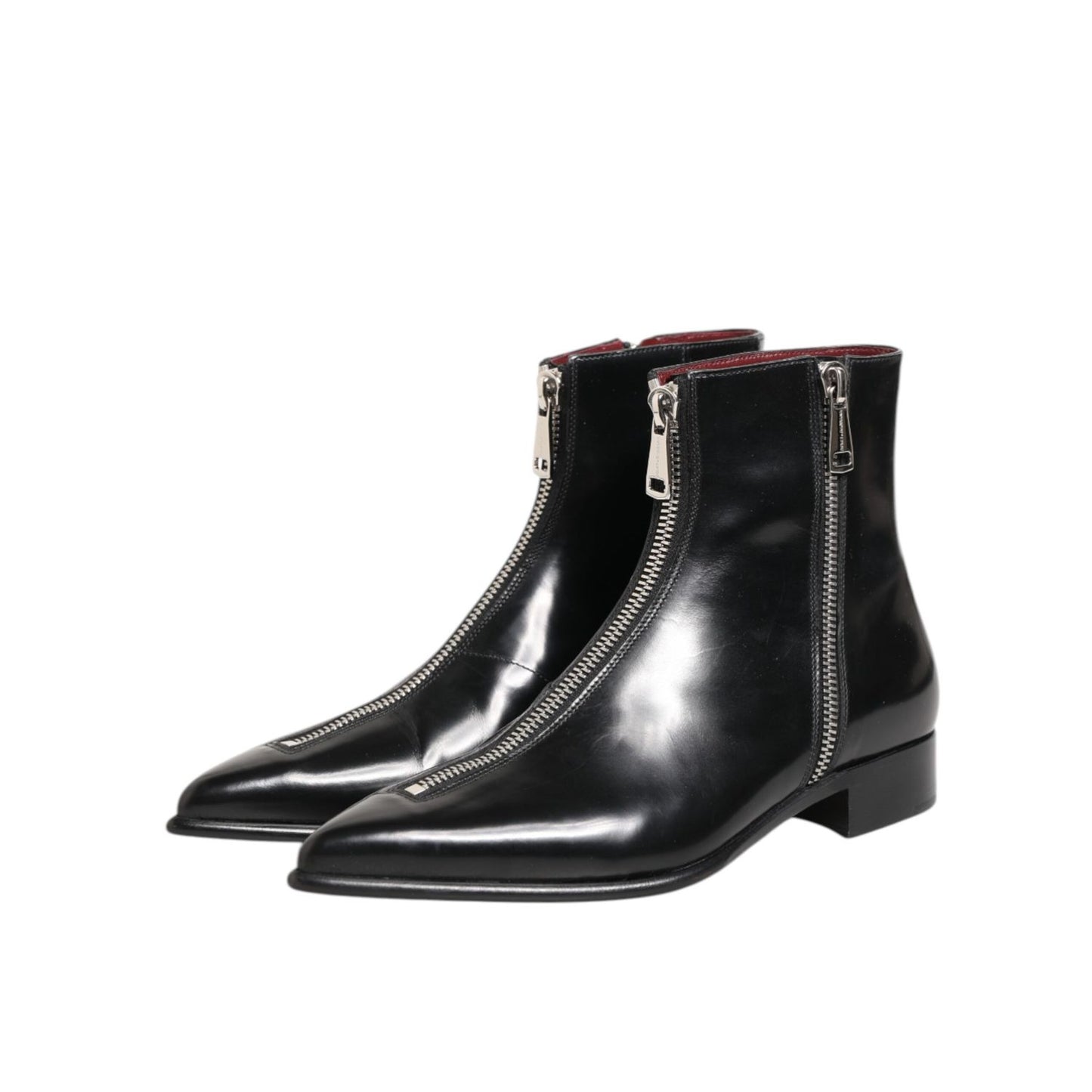 Dolce & Gabbana Black Calfskin Leather Men SHORT Boots Shoes