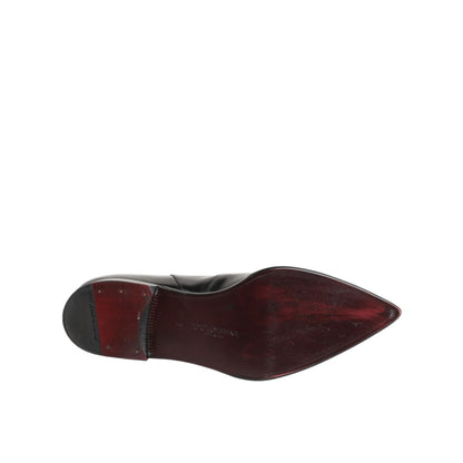 Dolce & Gabbana Black Calfskin Leather Men SHORT Boots Shoes