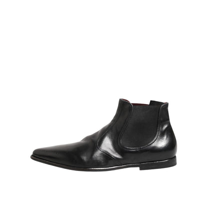 Dolce & Gabbana Black Chelsea Slip On Men Ankle Boots Shoes