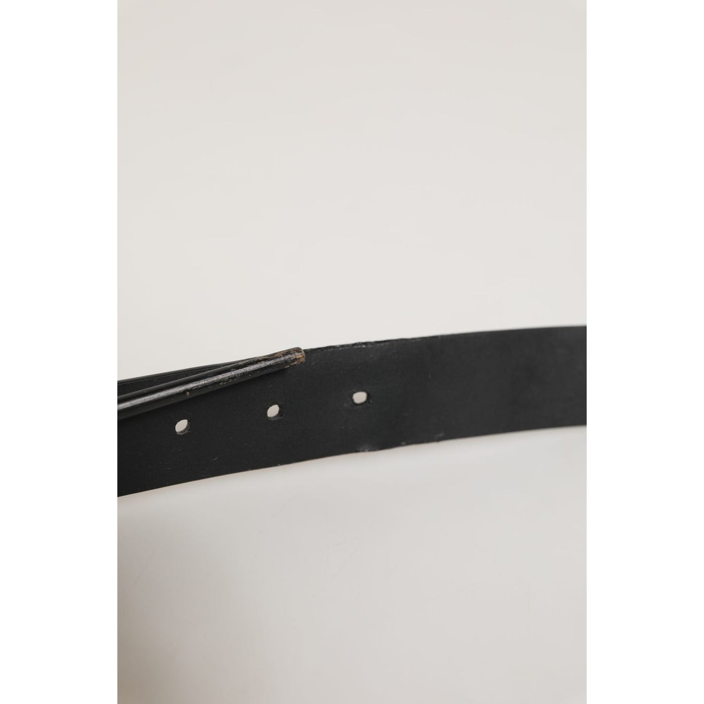 Dolce & Gabbana Black Leather Classic Metal Buckle Men Belt