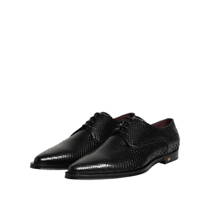 Dolce & Gabbana Black Leather Lace Up Dress Men Derby Shoes