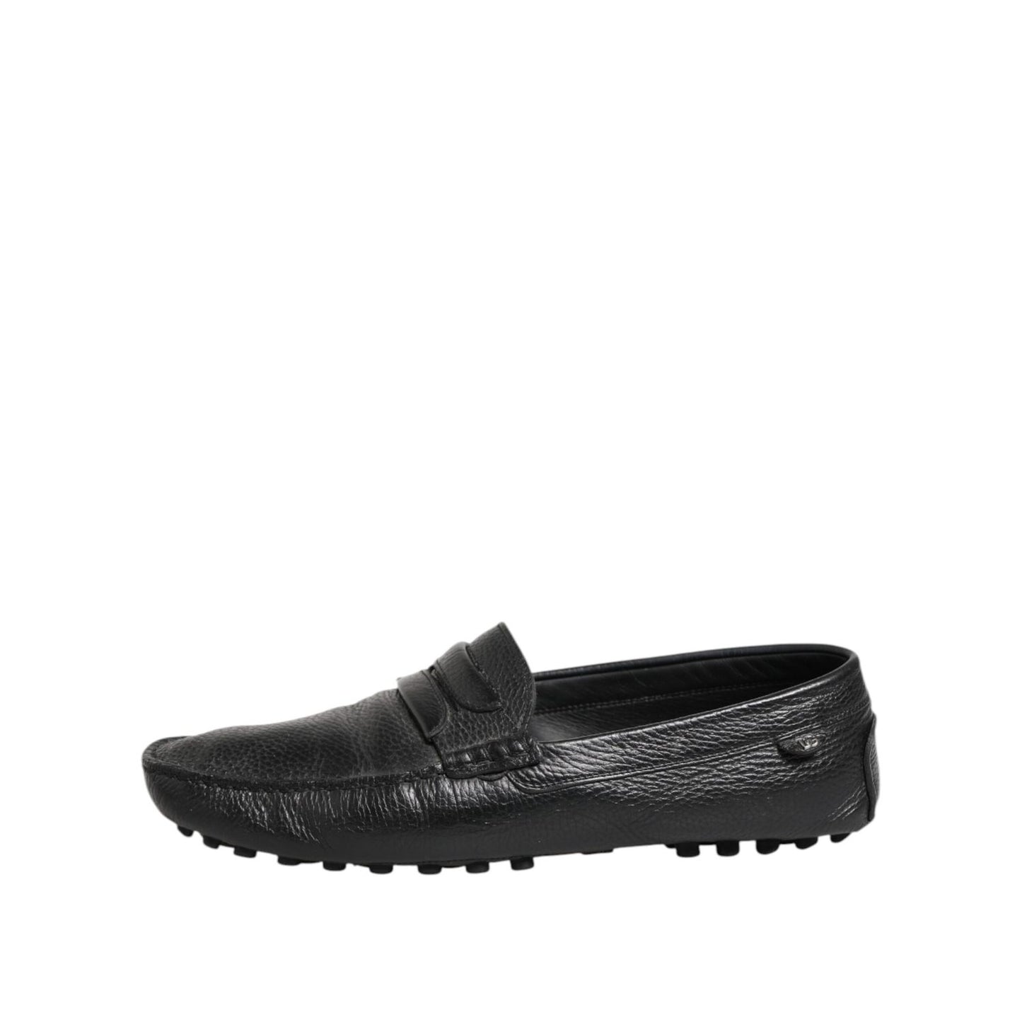 Dolce & Gabbana Black Leather Slip On Mocassin Loafer Shoes