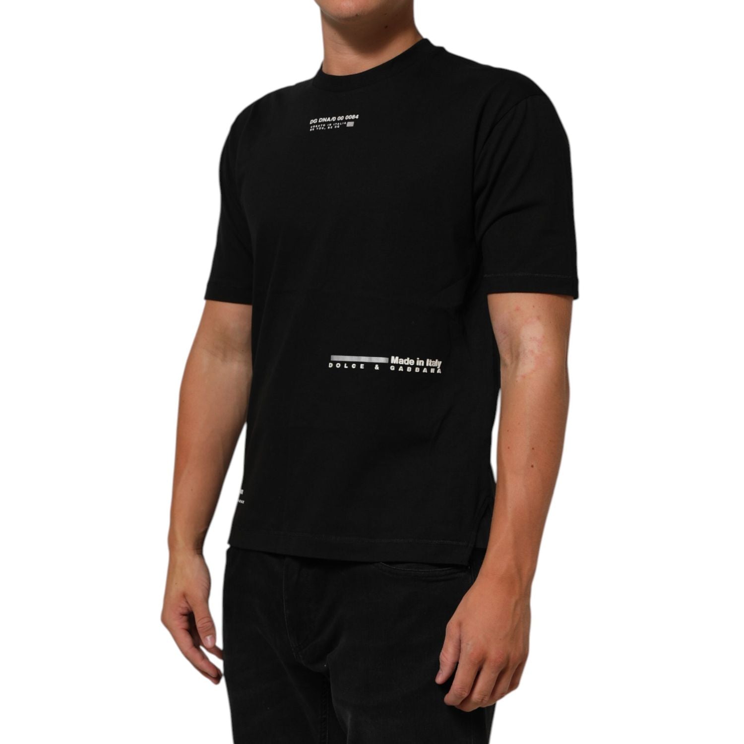 Dolce & Gabbana Black Statement Cotton Men Crew Neck T-shirt