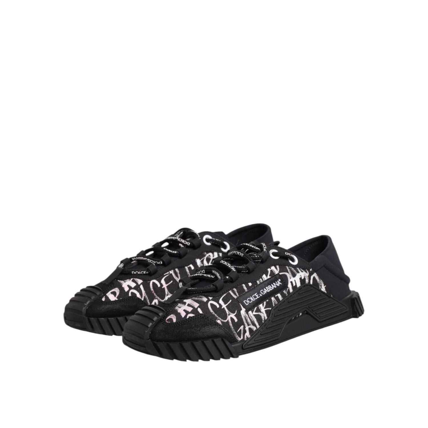 Dolce & Gabbana Black White NS1 Lace Up Low Top Sneakers Shoes
