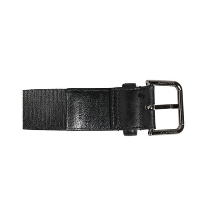 Dolce & Gabbana Black White Printed Metal Logo Buckle Belt