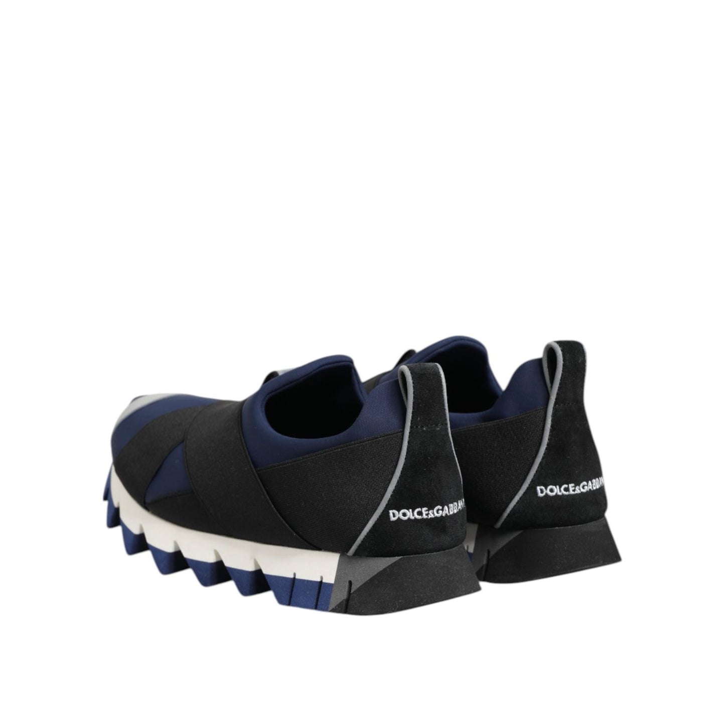 Dolce & Gabbana Blue Black Slip On Low Top Men Sneakers Shoes