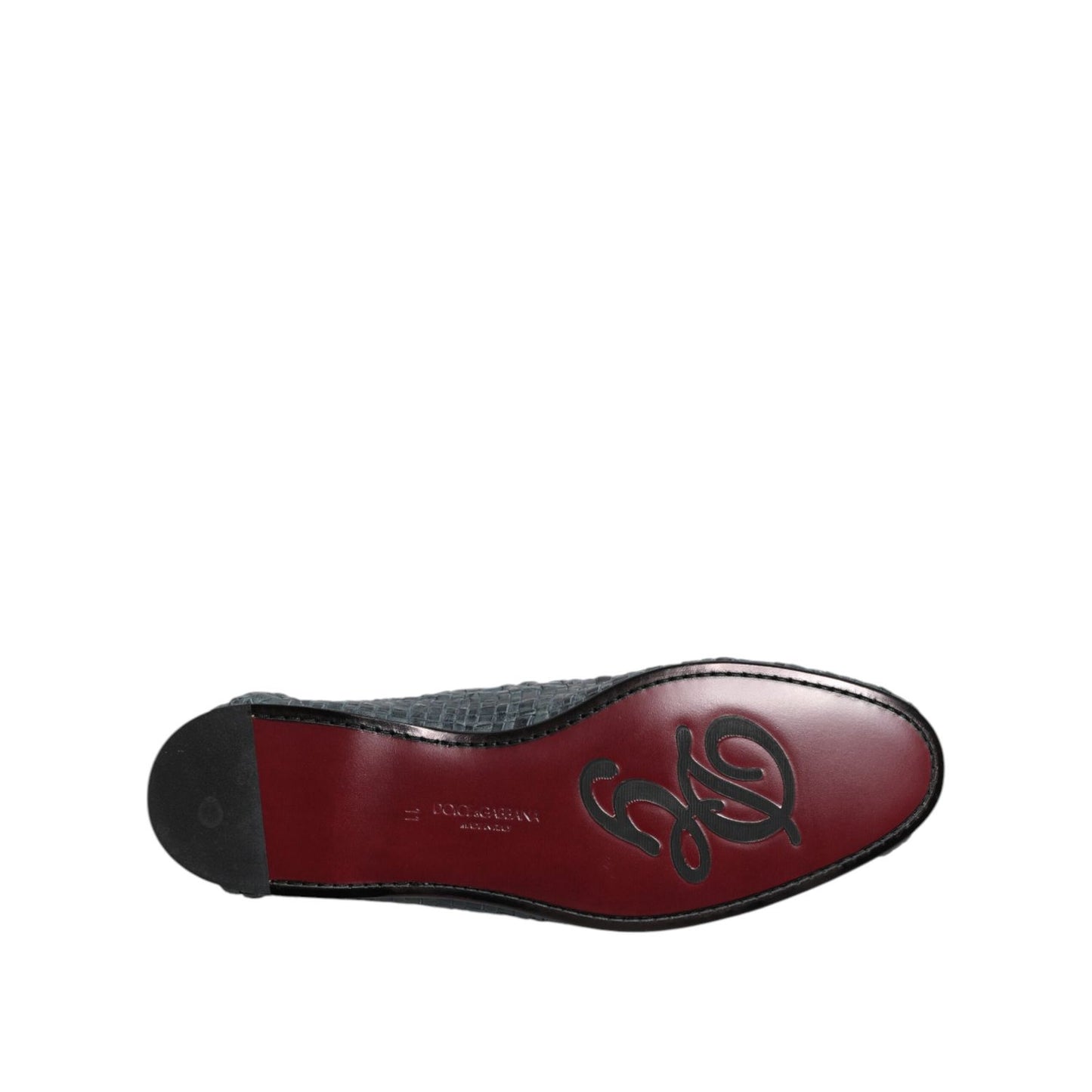 Dolce & Gabbana Blue Woven Raffia Slip On Loafers Shoes