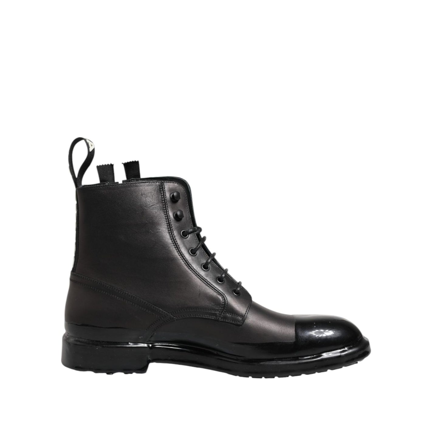 Dolce & Gabbana Brown Black Lace Up Mid Calf Men Boots Shoes