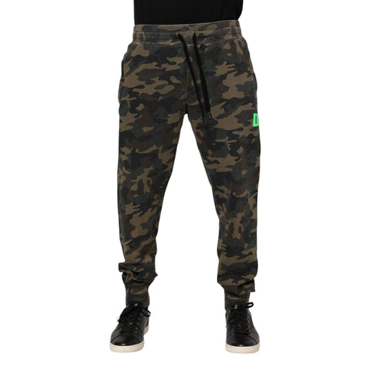 Dolce & Gabbana Brown Camouflage Cotton Men Jogger Pants