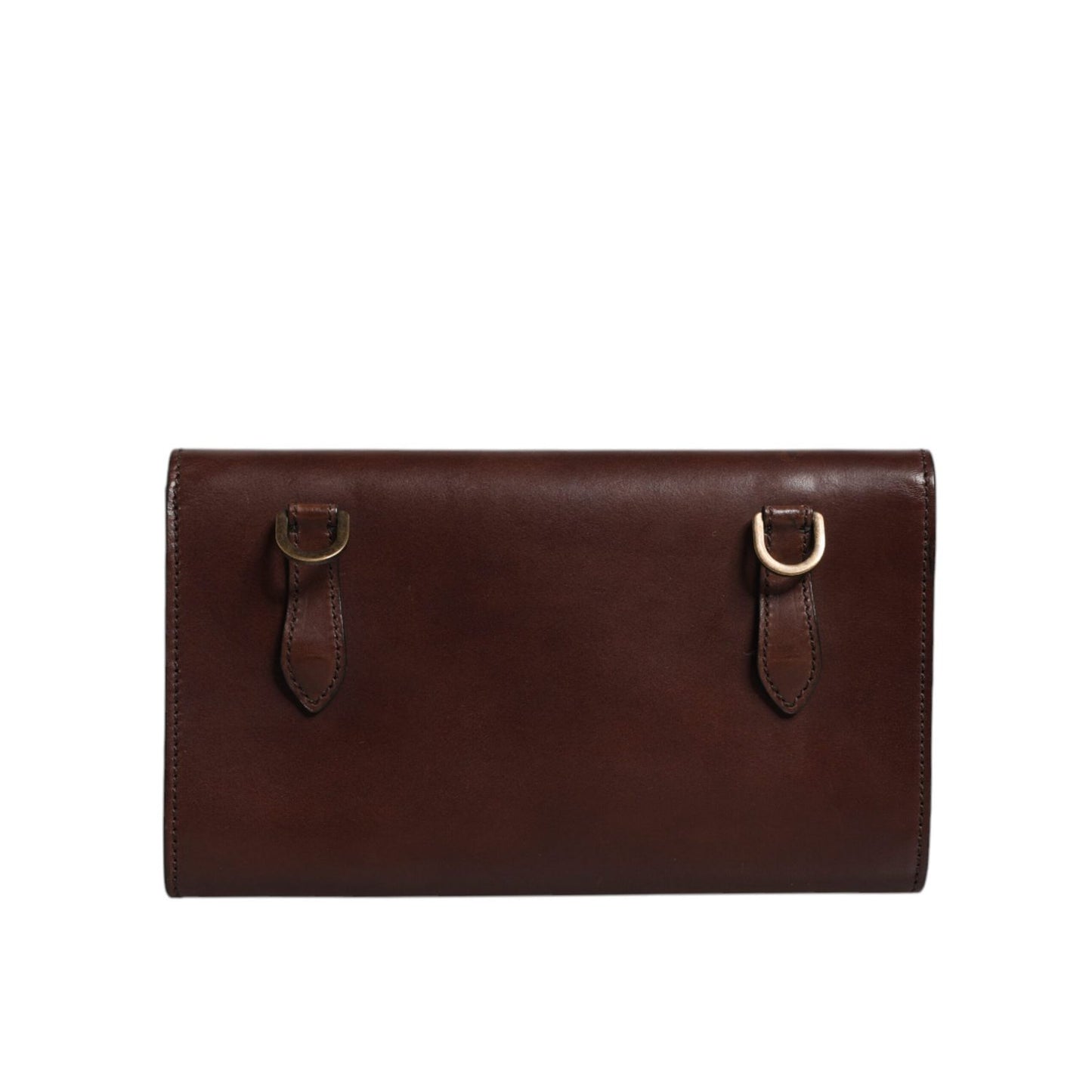 Dolce & Gabbana Brown Leather Logo Embossed Crossbody Bag