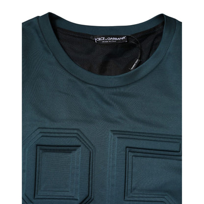 Dolce & Gabbana Dark Green Embossed Logo Pullover Sweater