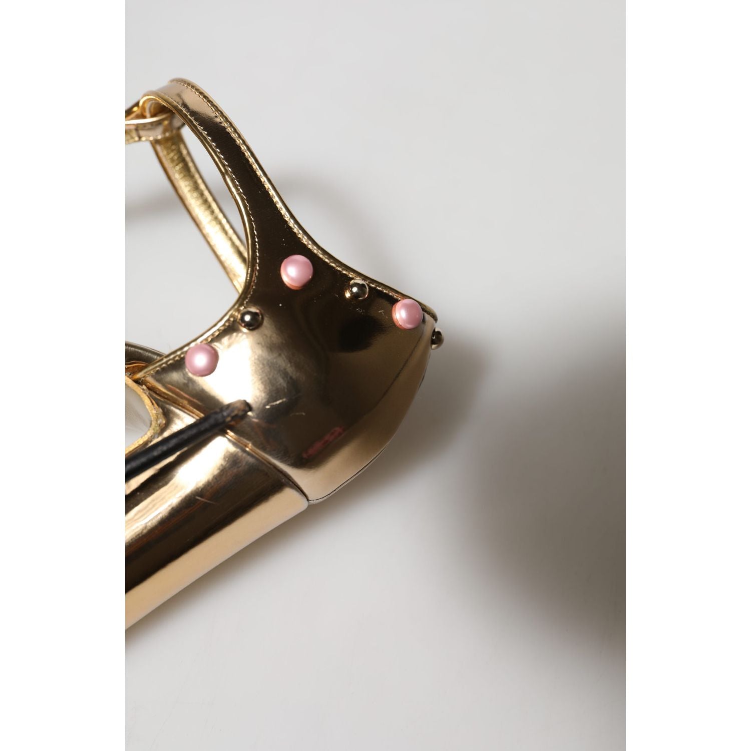 Dolce & Gabbana Gold Embellished Vally Heels Sandals Shoes