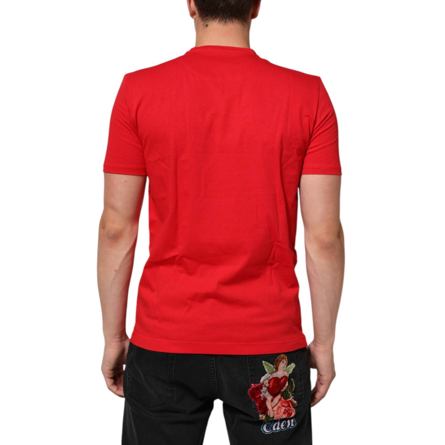 Dolce & Gabbana Red Goodluck 2023 Cotton Crew Neck T-shirt