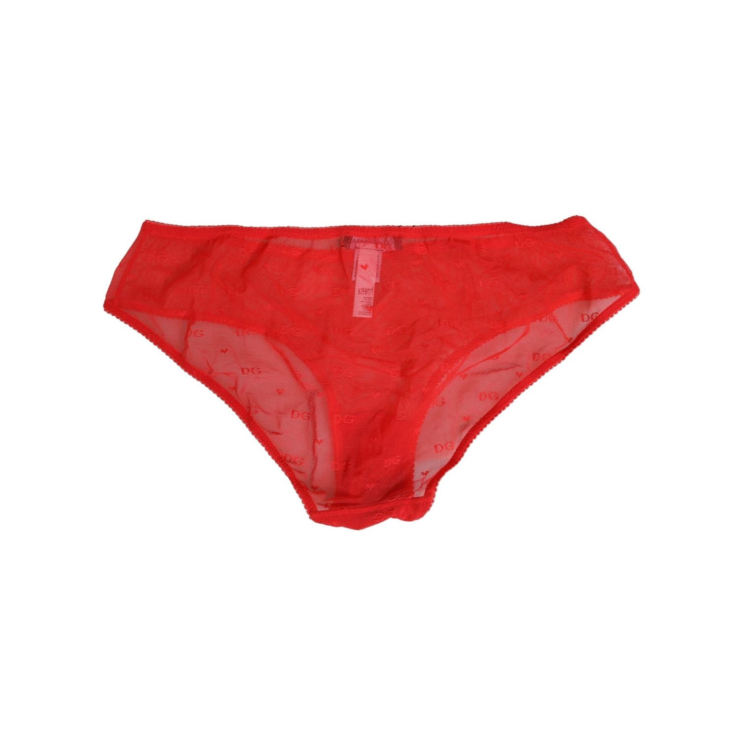 Dolce & Gabbana Red Nylon Sheer Mesh Lace Brief Panty Underwear