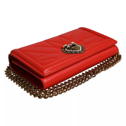 Dolce & Gabbana Red Quilted Devotion Crossbody 11 PRO Phone case bag