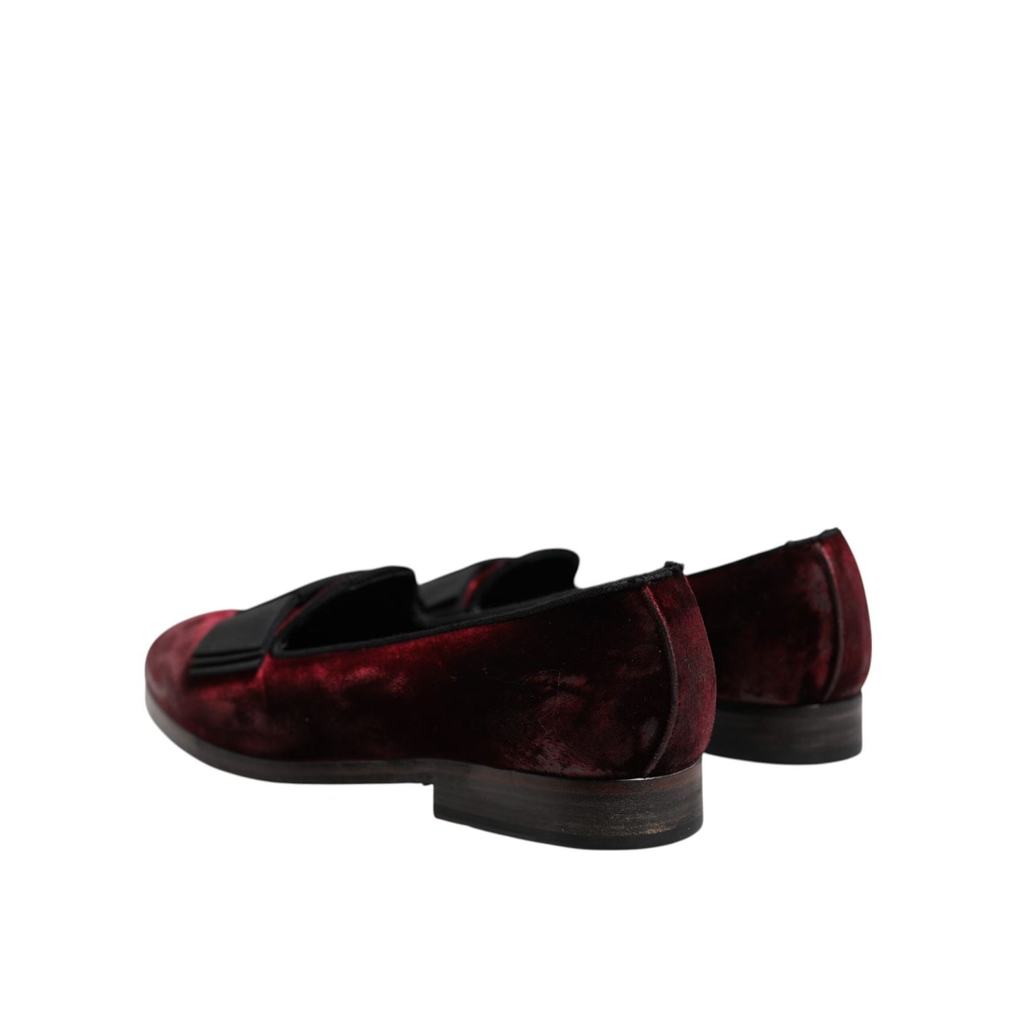 Dolce & Gabbana Red Velvet Men Slip On Loafers Dress Shoes
