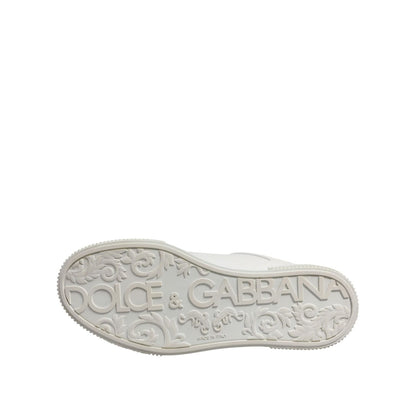Dolce & Gabbana White Miami Leather Low Top Sneakers Men Shoes