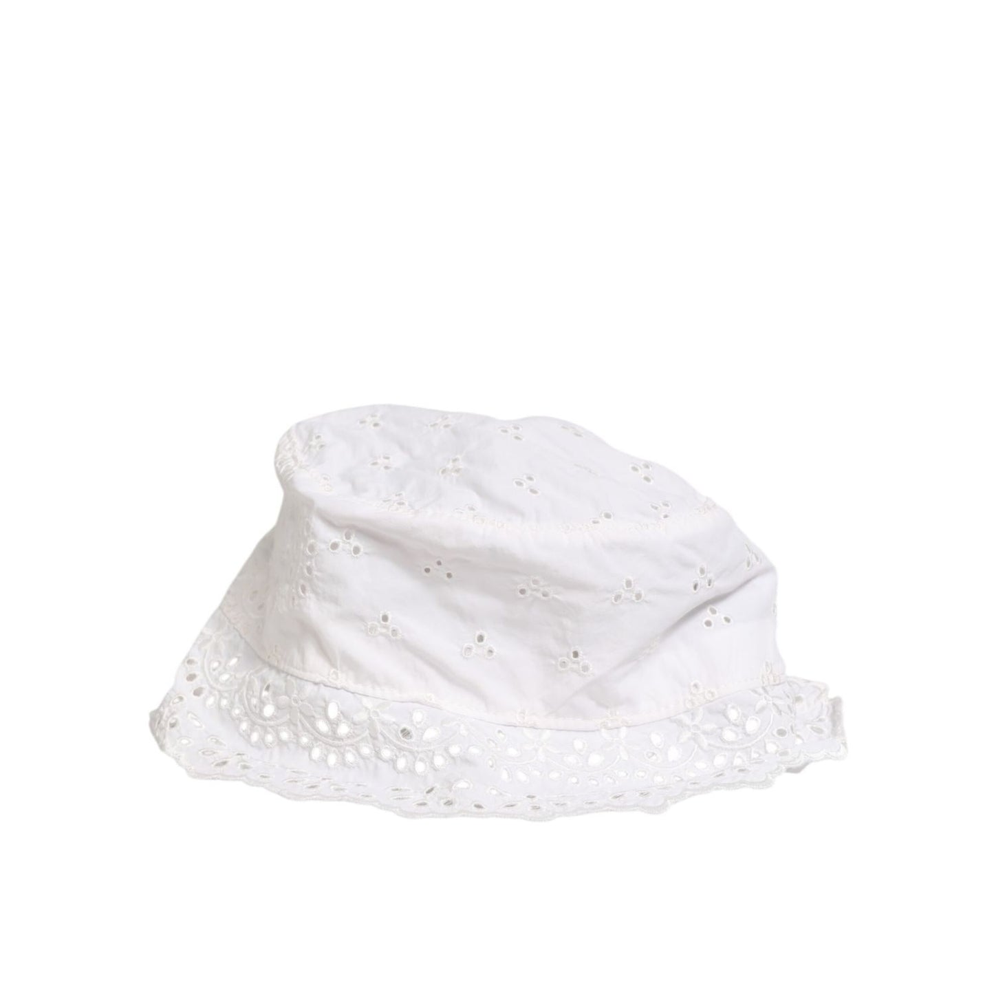 Dolce & Gabbana White Nylon Cut Out Bucket Logo Capello Hat