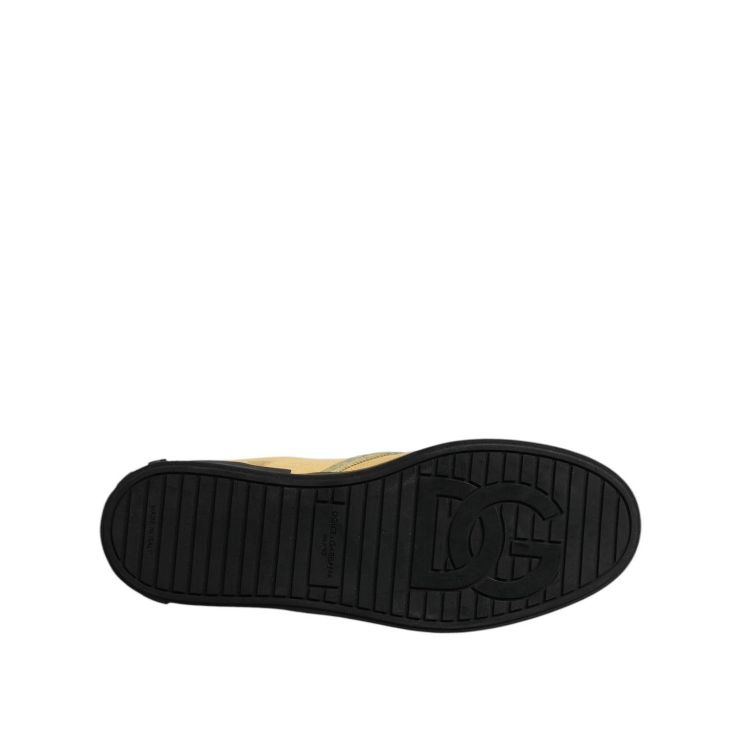 Dolce & Gabbana Yellow Cotton Low Top Slip On Sneakers Shoes Dolce & Gabbana