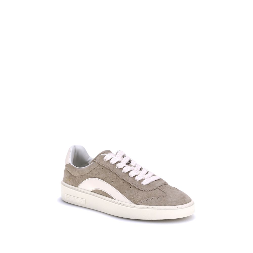 Dsquared² Beige Calf Leather Bos Taurus Low Top Sneakers Dsquared²