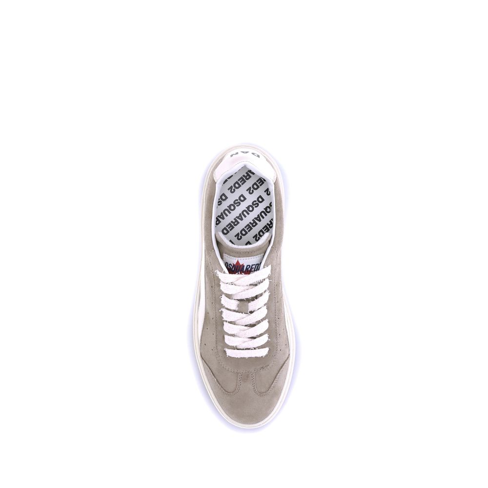 Dsquared² Beige Calf Leather Bos Taurus Low Top Sneakers Dsquared²