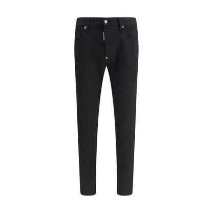 Dsquared² Black Cotton Straight-Leg Jeans Dsquared²