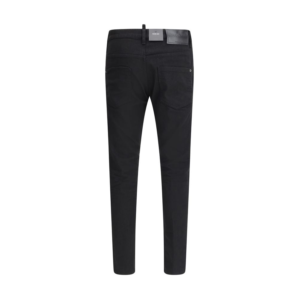Dsquared² Black Cotton Straight-Leg Jeans Dsquared²