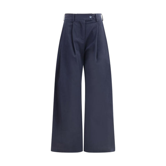 Ella Blue Cotton Casual Pants Ella