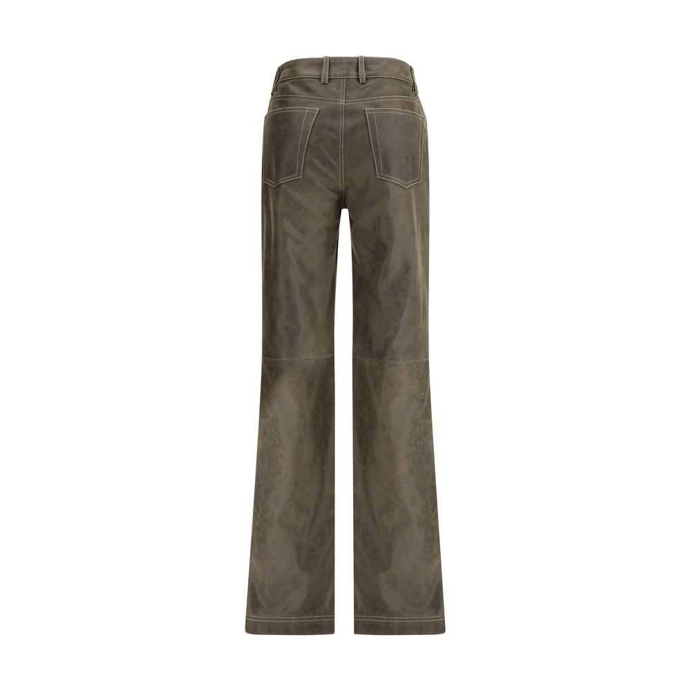 Etro Brown Leather Pants Etro