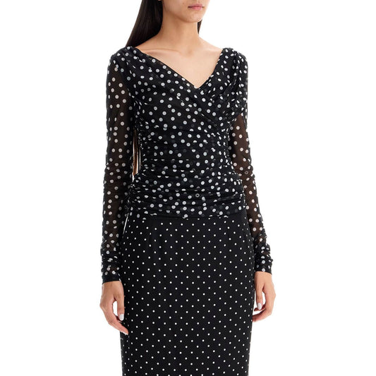 Dolce & Gabbana polka dot draped top with Topwear Dolce & Gabbana