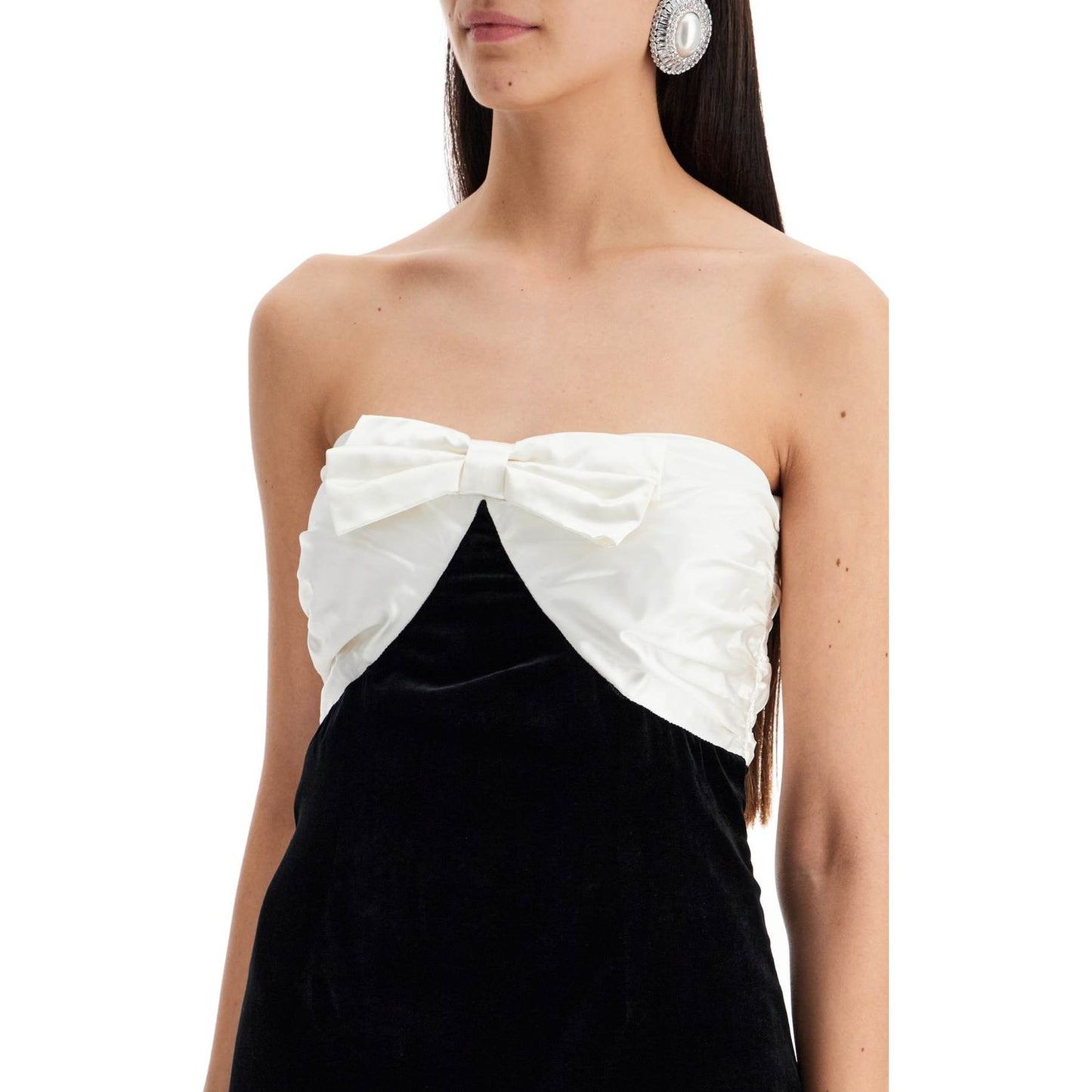 Alessandra Rich velvet mini dress with bow accent