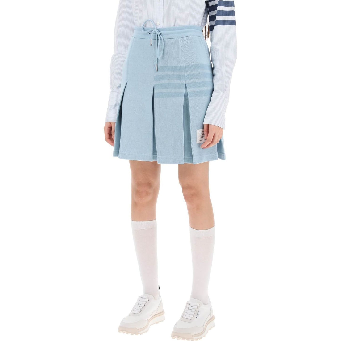 Thom Browne knitted 4-bar pleated skirt Skirts Thom Browne