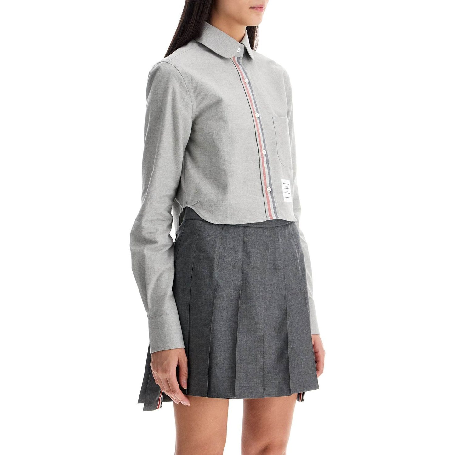 Thom Browne cropped flannel women shirt