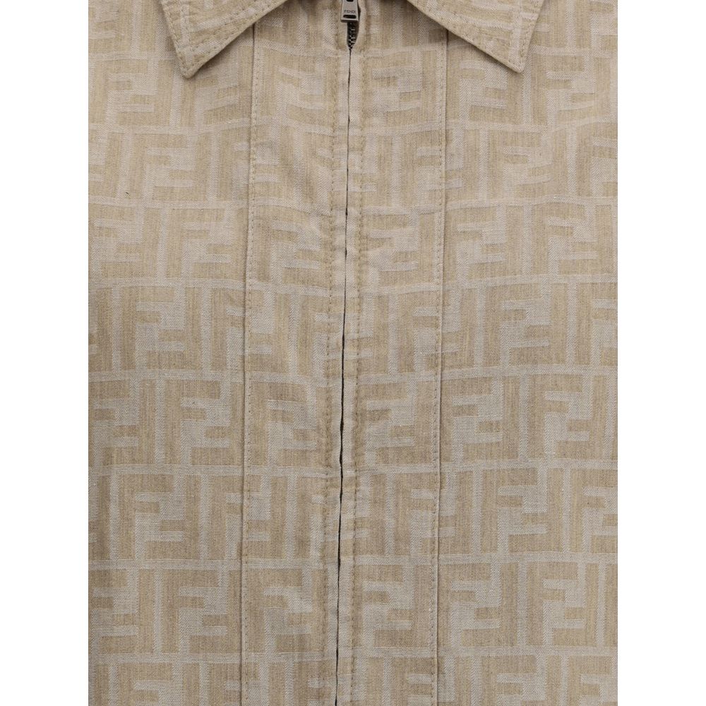 Fendi Beige Cotton Denim Jacket Fendi