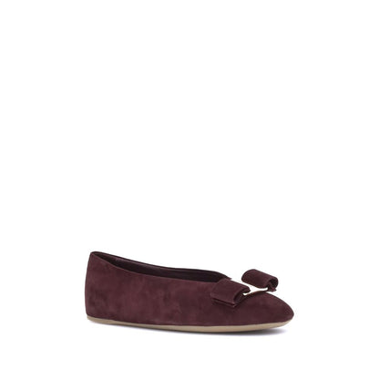 Ferragamo Bordeaux Goatskin Ballet Flats Ferragamo