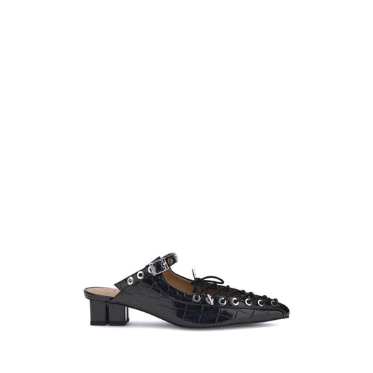 Ganni Black Polyethylene Mules Ganni